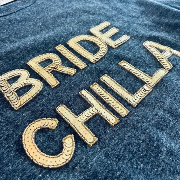 CLEARANCE! Bow & Drape "Bride Zilla" Sequined Pullover Sweater, Ladies Size M - Picture 4 of 8